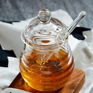 Glass Honey Jar with Dipper
